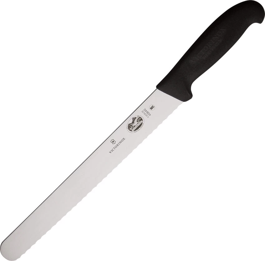 Victorinox Slicer Fixed Knife 10" Stainless Steel Blade Black Fibrox Handle VN5423325 1 Victorinox Slicer Fixed Knife 10" Stainless Steel Blade Black Fibrox Handle VN5423325