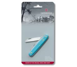 Victorinox Floral Folding Knife 2.5" Stainless Steel Sheepsfoot Blade Blue Composition Handle 3905025