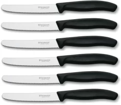 Victorinox Six Piece Fixed Knife 4.25" Stainless Steel Blade Black Nylon Handle 67833X8