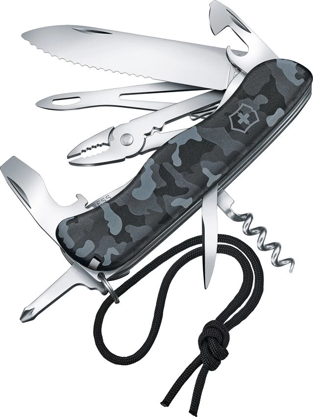 Victorinox Skipper Multi Tool Knife Stainless Steel Blade Navy Camo ABS Handle 08593W942X1