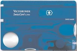 Victorinox SwissCard Multi Tool Knife Stainless Steel Blade Blue ABS Handle 07322T2X2