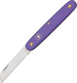 Victorinox Floral Folding Knife 2.5" Stainless Steel Blade Purple Composition Handle 3905022