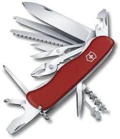 Victorinox Work Champ Multi Tool Knife Stainless Steel Blade Red Polymer Handle 08564