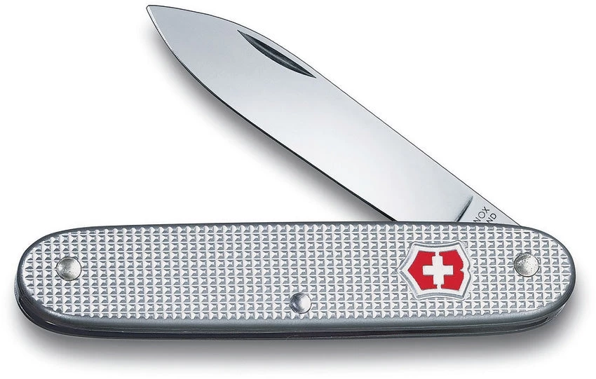 Victorinox Swiss Army Folding Knife Stainless Steel Blade Silver Alox Handle 0800026 1 Victorinox Swiss Army Folding Knife Stainless Steel Blade Silver Alox Handle 0800026