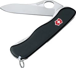 Victorinox One Hand Sentinel Folding Knife Stainless Steel Blade Black Fibrox Handle 08416M3X2