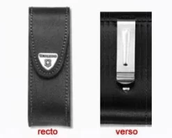 Victorinox Black Leather Pouch 111 Mm 1-6 Layers With Clip
