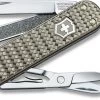 Victorinox Classic Precious Multi Tool Pocket Knife Gray Woven Alox Handle 062214031G