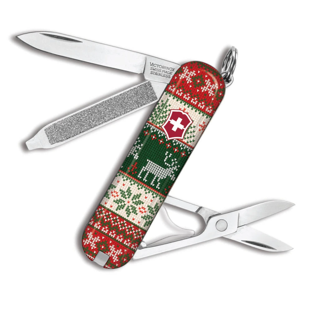 Victorinox Reindeer Christmas Sweater Classic SD Designer Swiss Army Knife 1 Victorinox Reindeer Christmas Sweater Classic SD Designer Swiss Army Knife