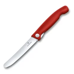 Swiss Classic 4.3" Foldable Paring Knife By Victorinox -Victorinox Sale Online VF67801F Red Folding Parer Open Front