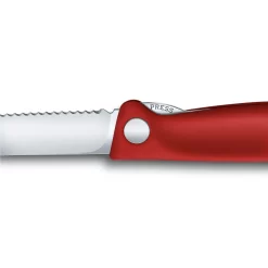Swiss Classic 4.3" Foldable Serrated Paring Knife By Victorinox -Victorinox Sale Online VF67831F Foldable Serrated Parer Lock Release Close Up