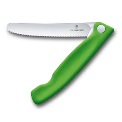 Swiss Classic 4.3" Foldable Serrated Paring Knife By Victorinox -Victorinox Sale Online VF67836F4 Foldable Serrated Parer Green