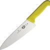 Victorinox Chef's Fixed Knife 8.5" Stainless Steel Blade Yellow Fibrox Handle 5206820