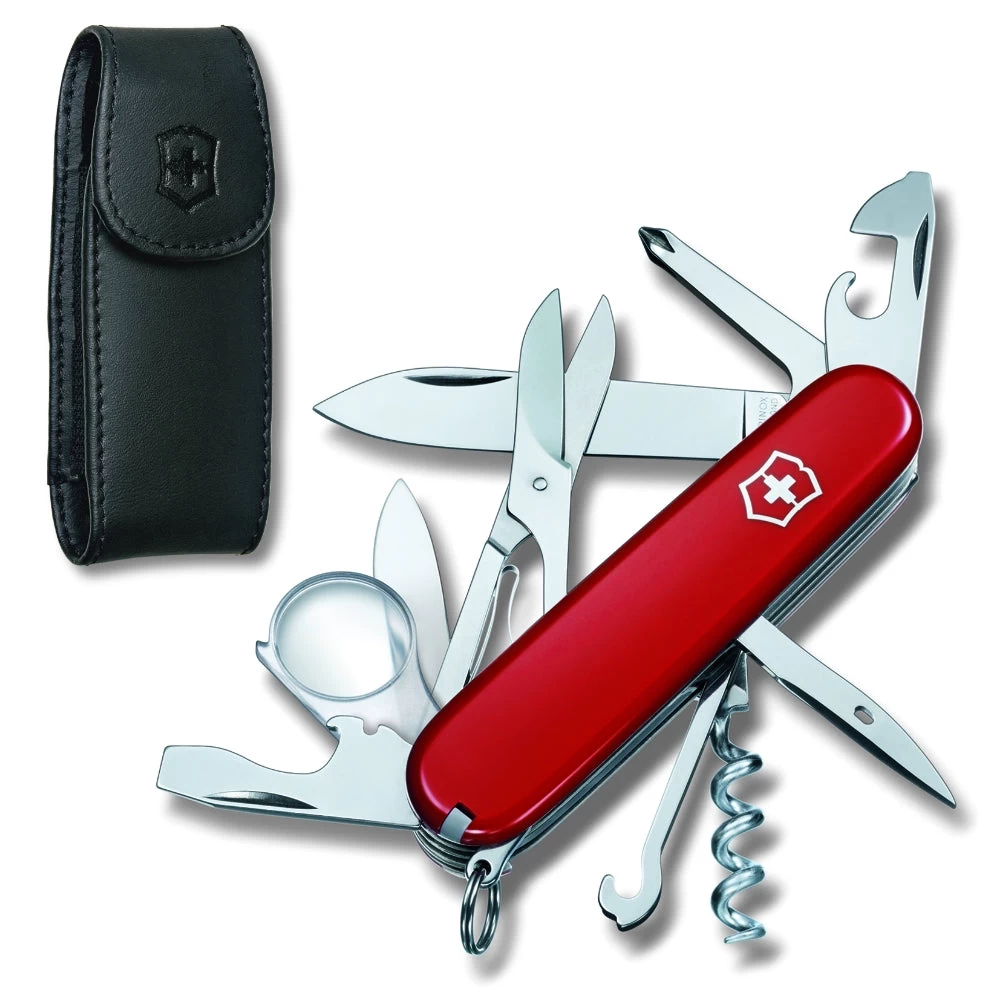 Victorinox Explorer Swiss Army Knife And Leather Clip Pouch Set 1 Victorinox Explorer Swiss Army Knife And Leather Clip Pouch Set
