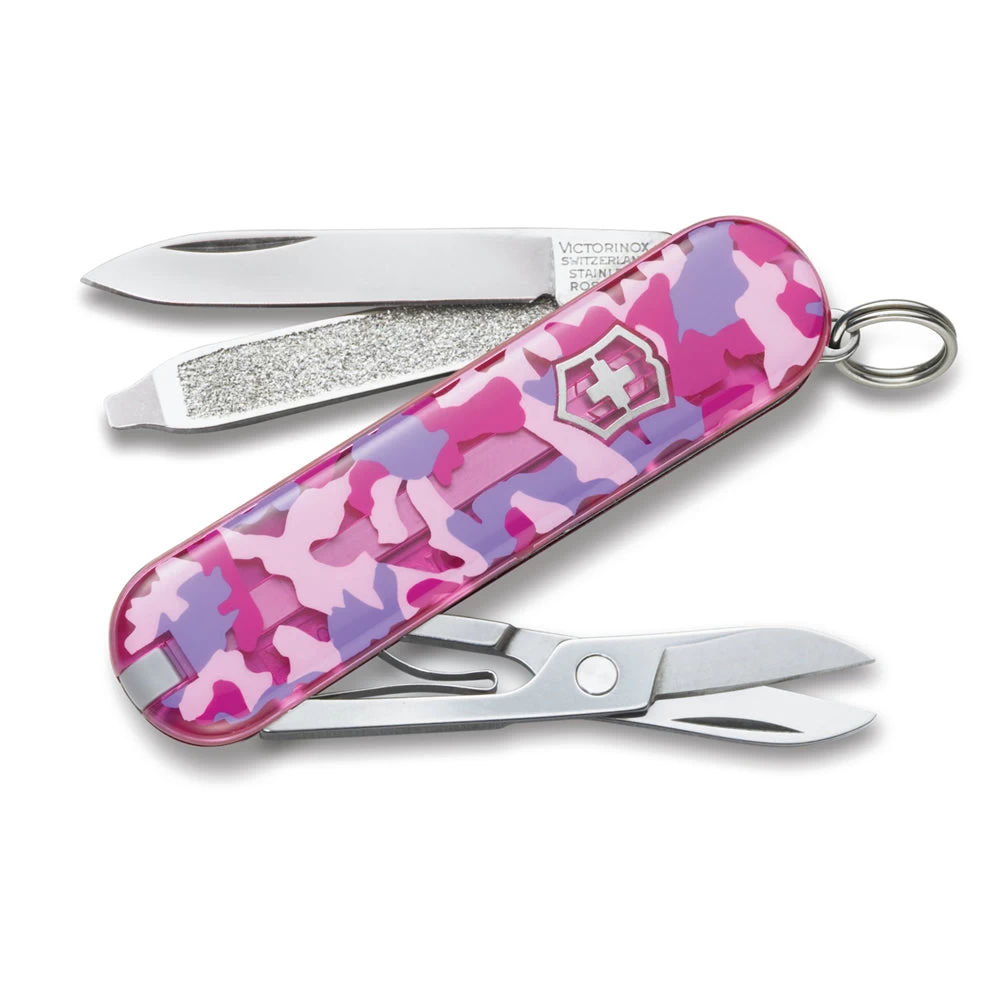 Victorinox Pink Camo Classic SD Swiss Army Knife 1 Victorinox Pink Camo Classic SD Swiss Army Knife