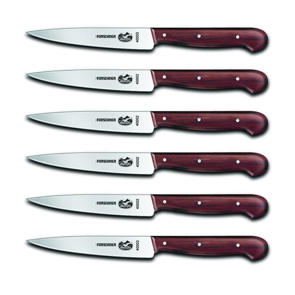 Victorinox Rosewood 6-Piece 4.75" Pointed-Tip Straight Blade Steak Knife Set 1 Victorinox Rosewood 6-Piece 4.75" Pointed-Tip Straight Blade Steak Knife Set