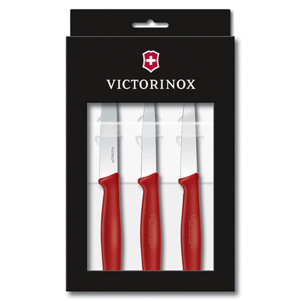Victorinox Classic 4-Piece Utility Paring Knife Set With Red Handles 1 Victorinox Classic 4-Piece Utility Paring Knife Set With Red Handles