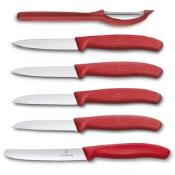 Swiss Classic 6-Piece Red Paring Knife Set By Victorinox