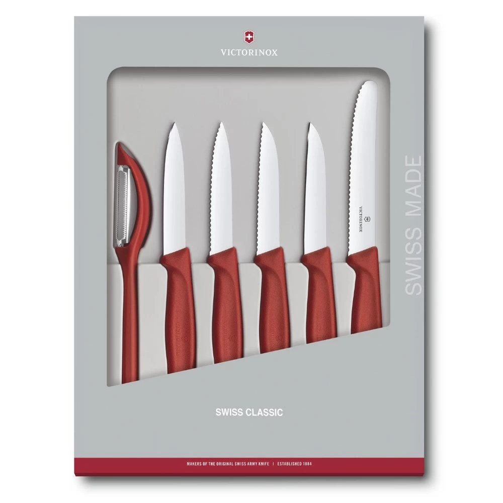 Swiss Classic 6-Piece Red Paring Knife Set By Victorinox 2 Swiss Classic 6-Piece Red Paring Knife Set By Victorinox - Image 2