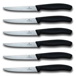 Swiss Classic 6-Piece 4.5" Spear Tip Serrated Steak Knife Set By Victorinox