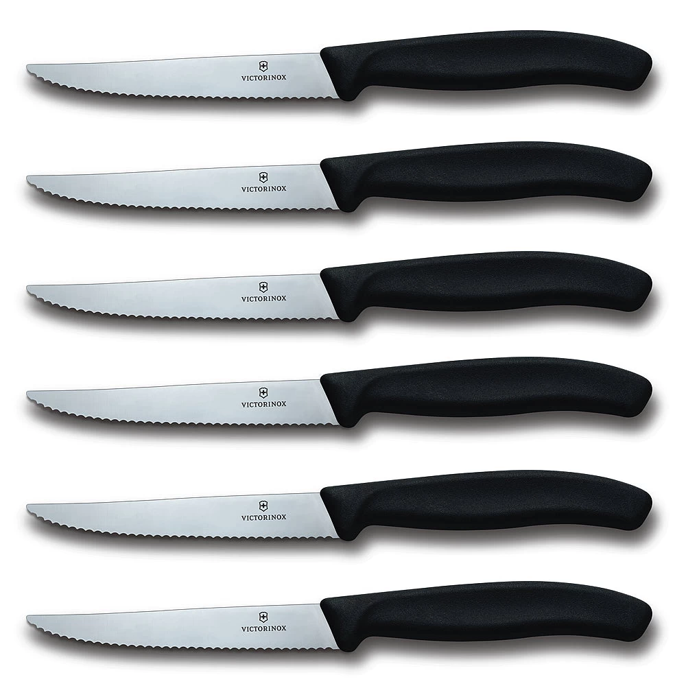 Swiss Classic 6-Piece 4.5" Spear Tip Serrated Steak Knife Set By Victorinox 1 Swiss Classic 6-Piece 4.5" Spear Tip Serrated Steak Knife Set By Victorinox