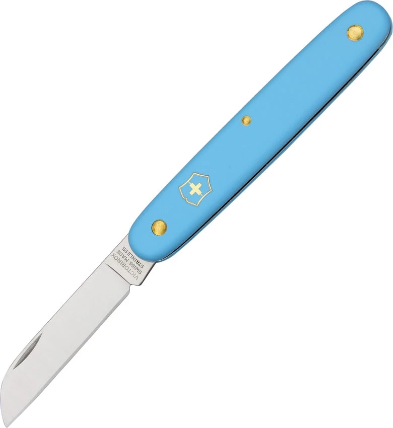Victorinox Floral Folding Knife 2.5" Stainless Steel Sheepsfoot Blade Blue Composition Handle 3905025 2 Victorinox Floral Folding Knife 2.5" Stainless Steel Sheepsfoot Blade Blue Composition Handle 3905025 - Image 2
