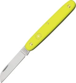 Victorinox Floral Folding Knife 2.5" Stainless Steel Sheepsfoot Blade Yellow Composition Handle 390508X3